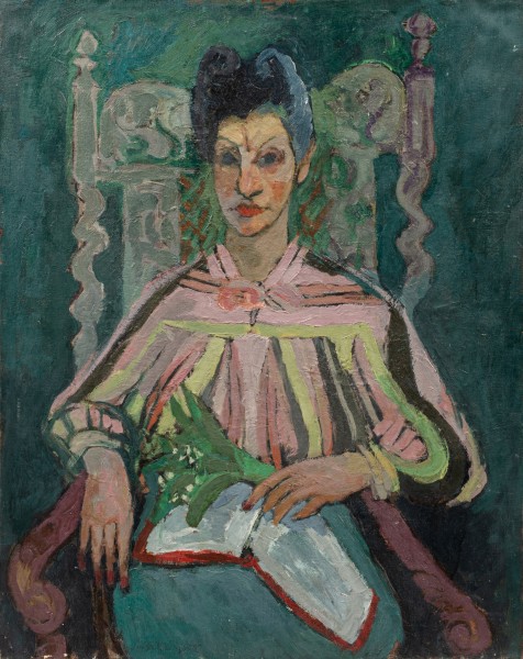 Portrait de femme au bouquet de muguet